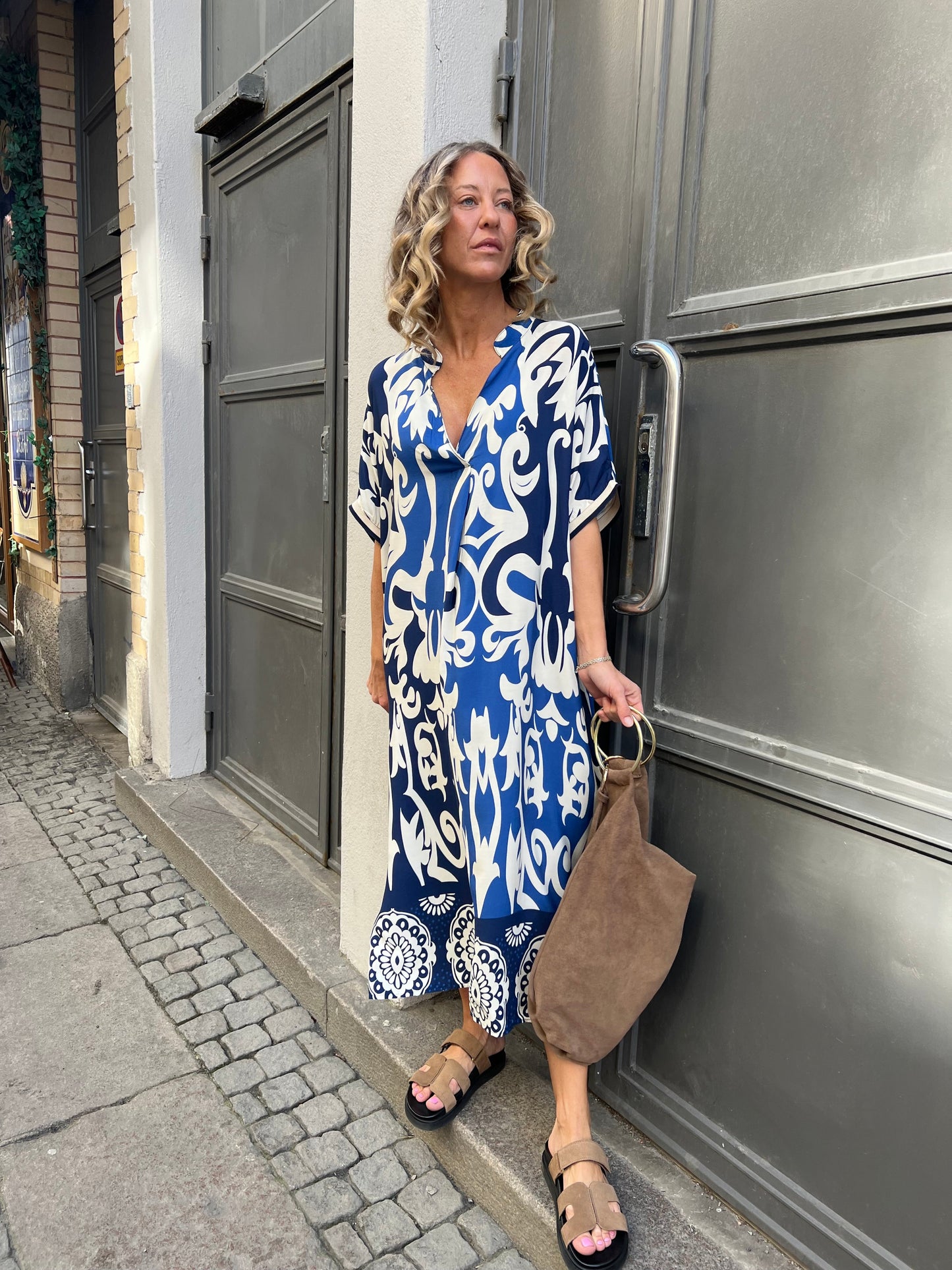 Kaftan dress sporty blue