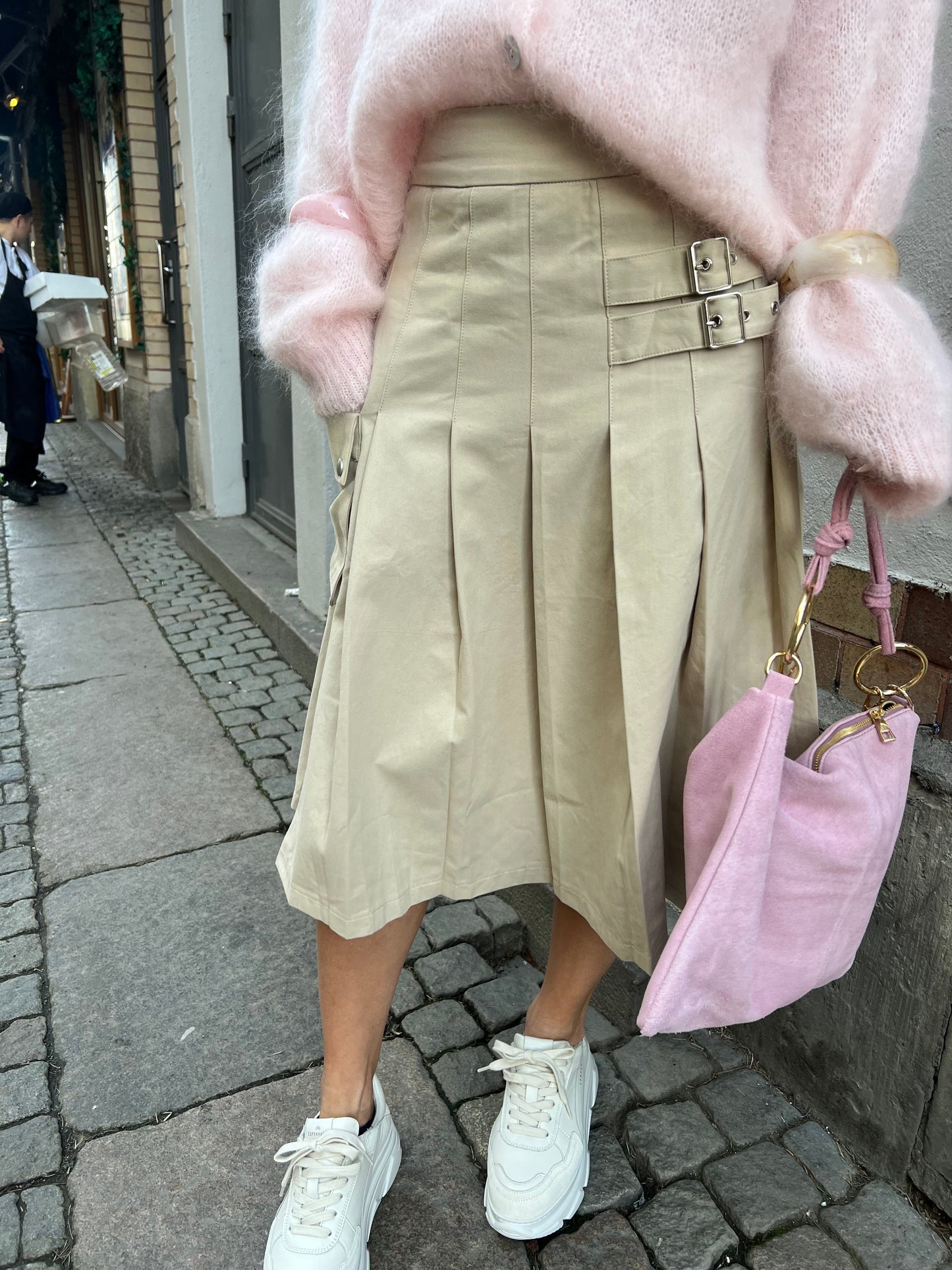 ANNA SKIRT PLISSE beige - YE1SK211