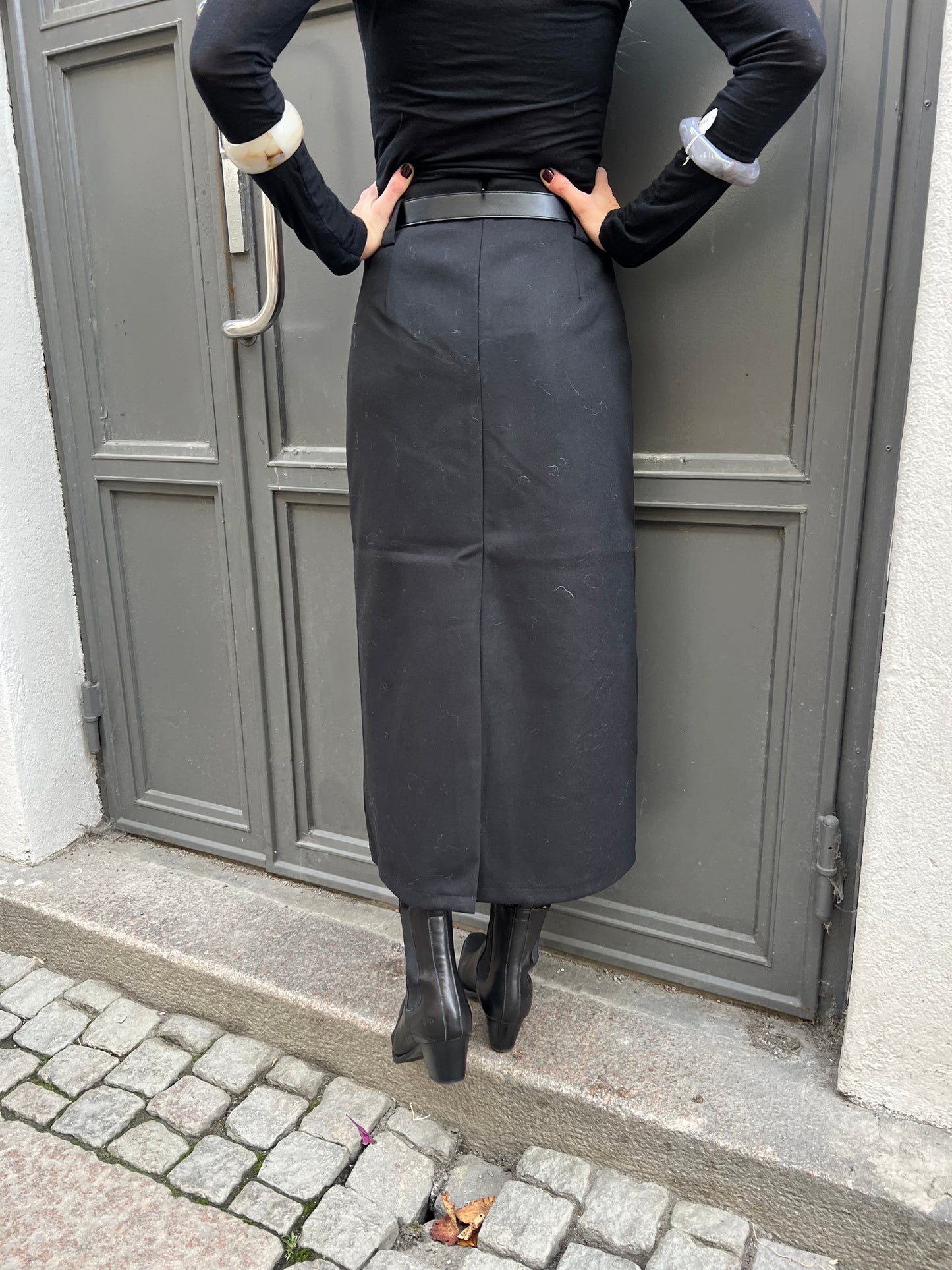 Paula Belt Skirt Black