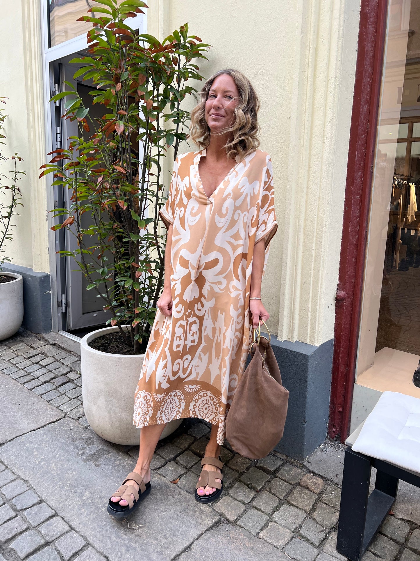 Kaftan dress sporty  camel
