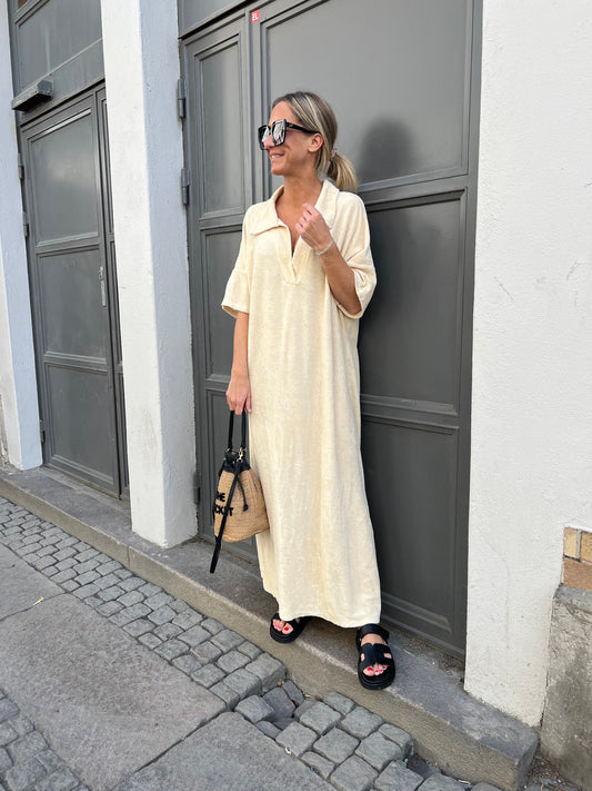 Frotté dress ljusbeige