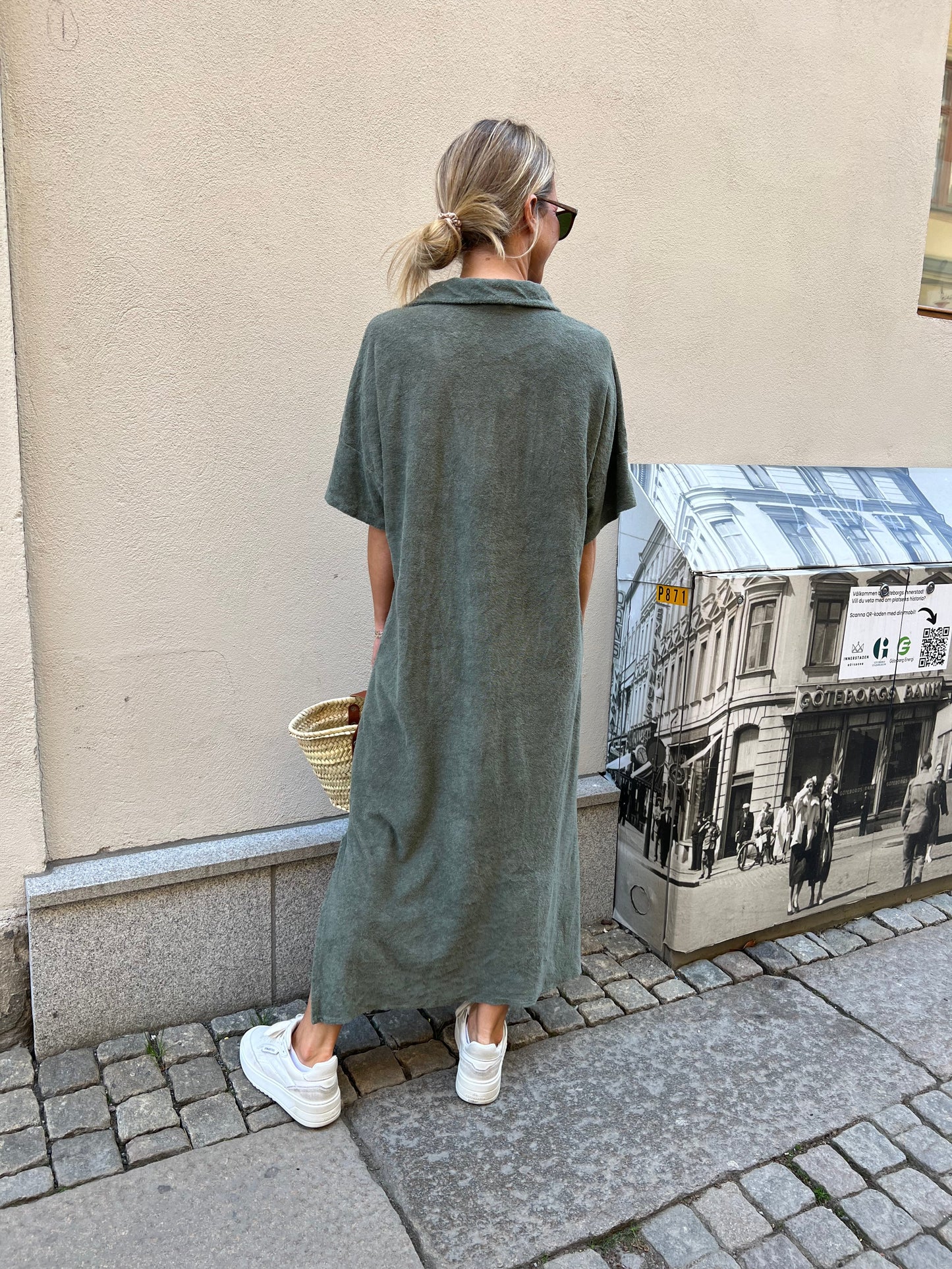 Frotté dress green