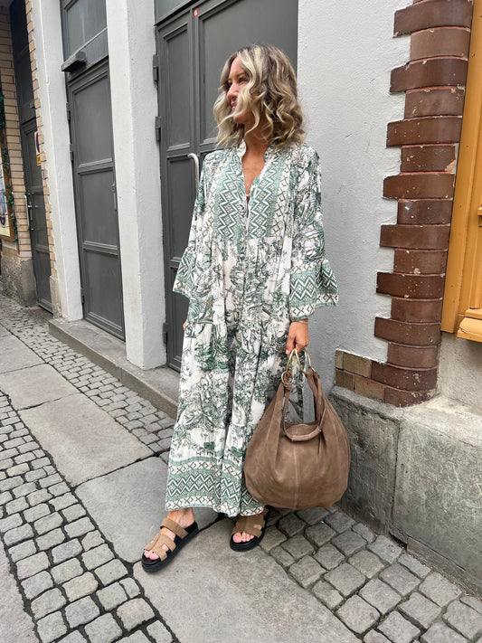Hanna Dress  green/beige