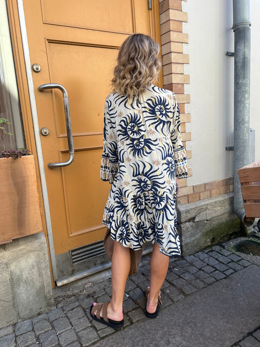 CINDY DRESS GLITTER  NAVY