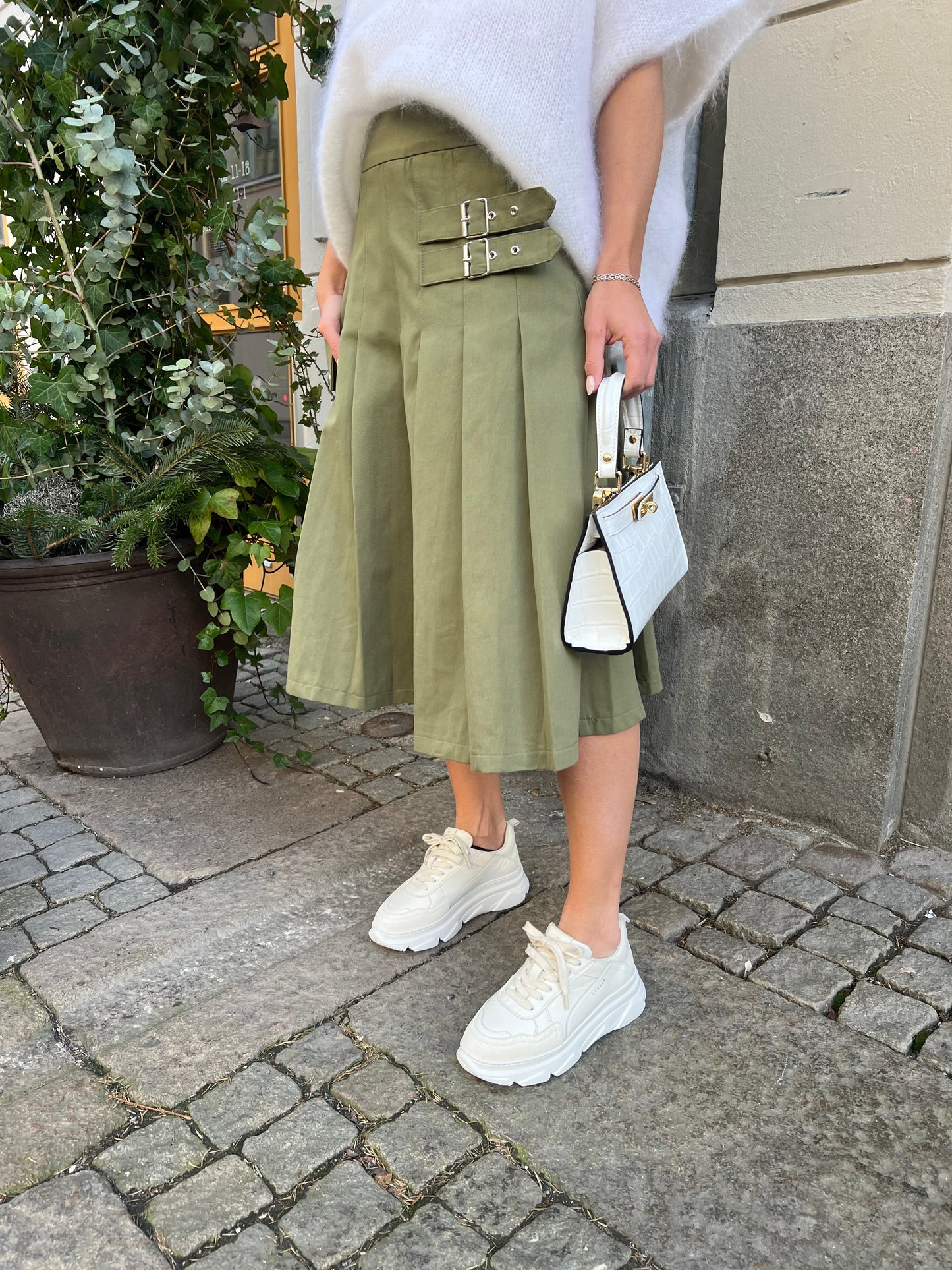 ANNA SKIRT PLISSE grön - YE1SK211