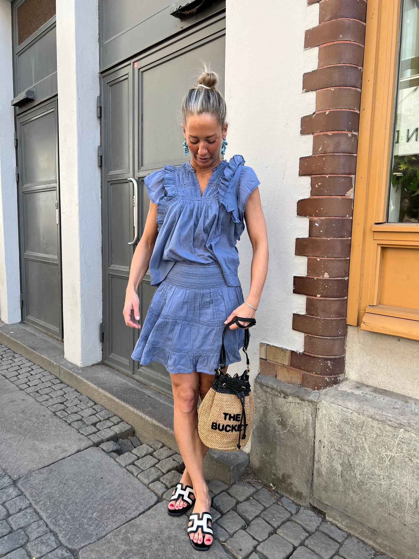 ROBBY S VOILE SKIRT SMOKE BLUE