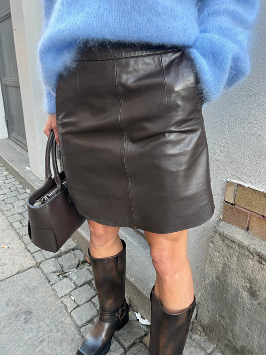 Ivy -kylie leather mini skirt