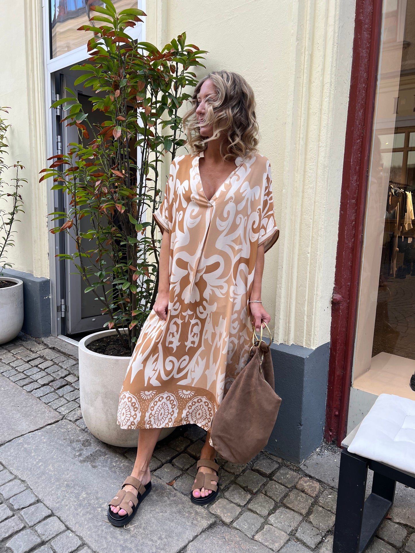 Kaftan dress sporty  camel