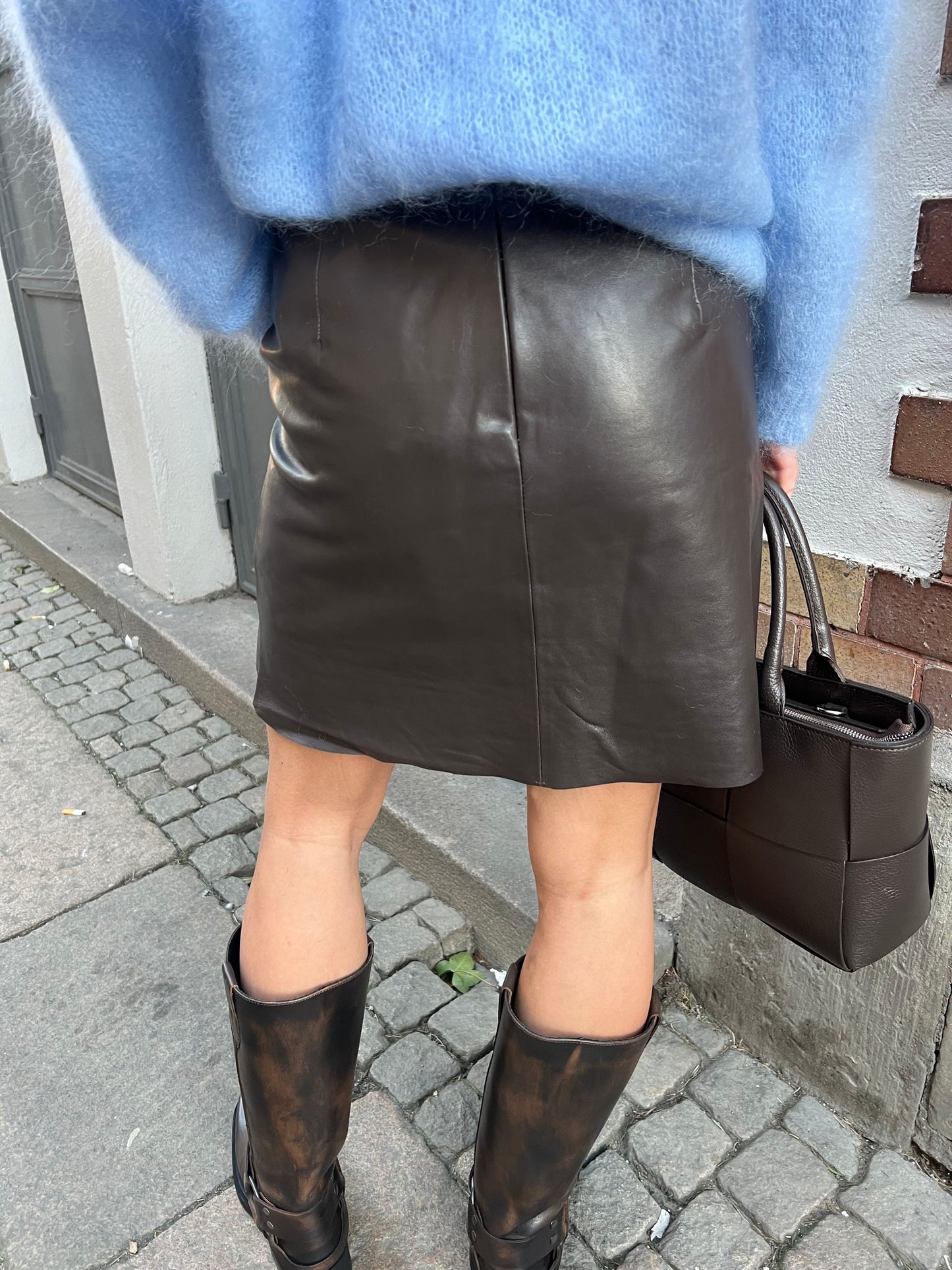 Ivy -kylie leather mini skirt